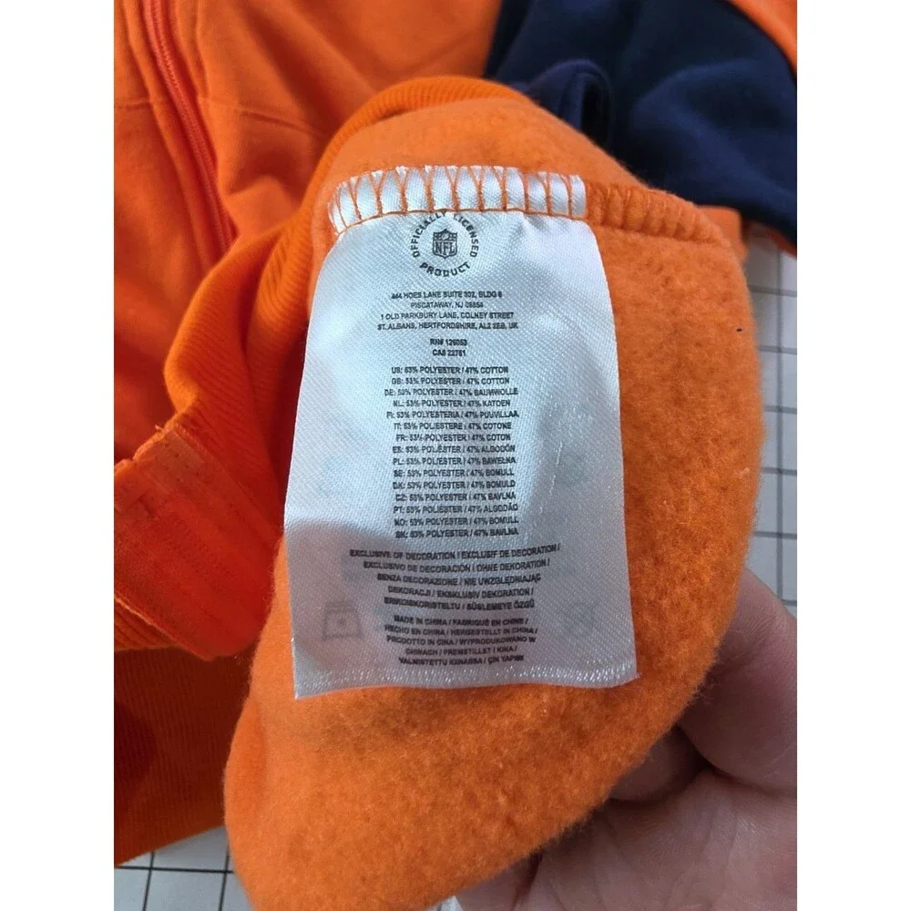 Denver Broncos Football NFL Team Apparel FOCO Orange Full Zip NWT XL